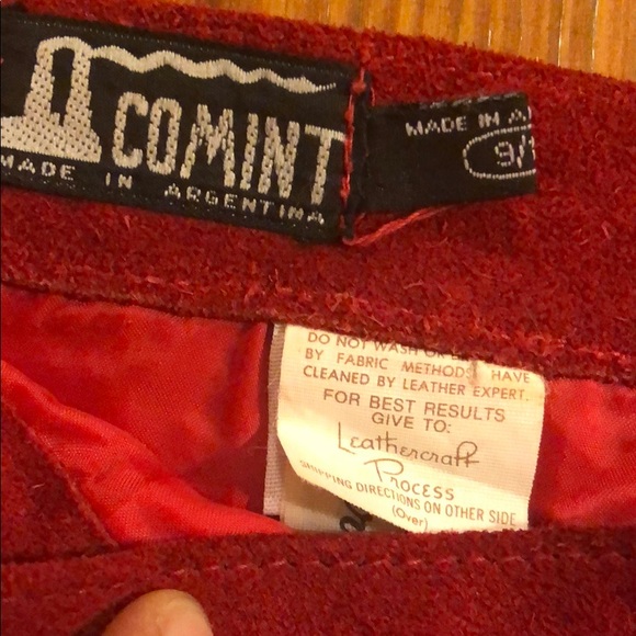 Vintage Red Suede Midi Skirt - Picture 8 of 9